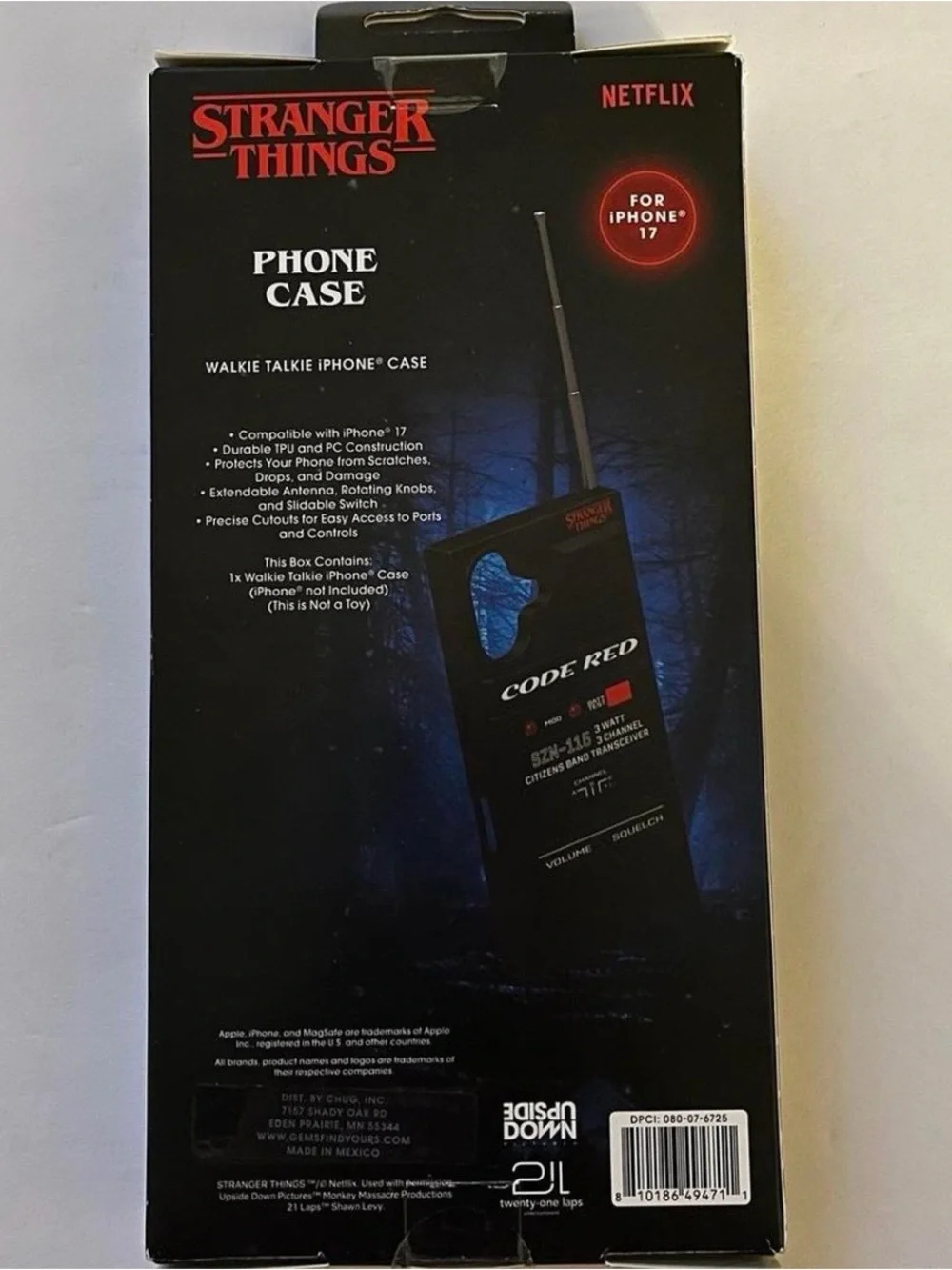 NWT Stranger Things Code Red Walkie Talkie iPhone 17 Protective Phone Case